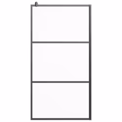 vidaXL Walk-in Shower Wall 100x195 cm Frosted ESG Glass Black Shower Screen
