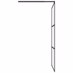 vidaXL Walk-in Shower Wall 100x195 cm Frosted ESG Glass Black Shower Screen - Additional view 4