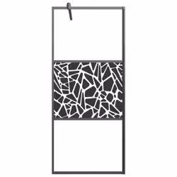 vidaXL Walk-in Shower Wall 90x195cm ESG Glass with Stone Design Black Cubicle - Additional view 2