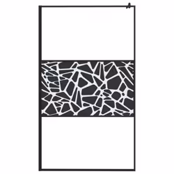 vidaXL Walk-in Shower Wall 115x195cm ESG Glass with Stone Design Black Cubicle