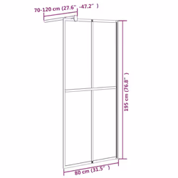 vidaXL Walk-in Shower Screen 80x195 cm Dark Tempered Glass Shower Enclosure - Additional view 7