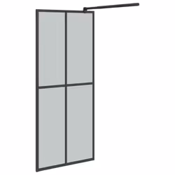 vidaXL Walk-in Shower Screen 90x195cm Dark Tempered Glass Shower Enclosure - Additional view 4
