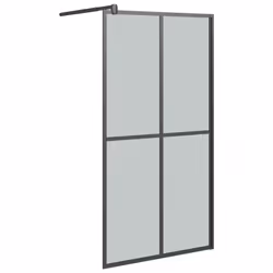 vidaXL Walk-in Shower Wall with ESG Glass Bathroom Screen Shower Partition - black, 100 x 195 cm
