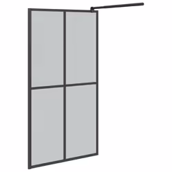 vidaXL Walk-in Shower Wall with ESG Glass Bathroom Screen Shower Partition - black, 100 x 195 cm - Additional view 4