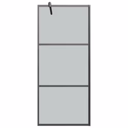 vidaXL Walk-in Shower Wall 80x195cm Dark ESG Glass Black Shower Enclosure - Additional view 2