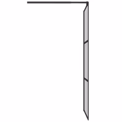 vidaXL Walk-in Shower Wall 80x195cm Dark ESG Glass Black Shower Enclosure - Additional view 4