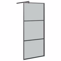 vidaXL Walk-in Shower Wall 90x195cm Dark ESG Glass Black Shower Enclosure
