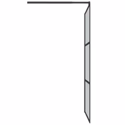 vidaXL Walk-in Shower Wall 100x195cm Dark ESG Glass Black Shower Enclosure - Additional view 4