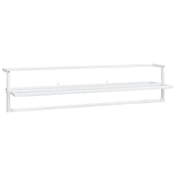 vidaXL Towel Rack White Iron Bathroom Wall-mounted Towel Hanger Floating Shelf