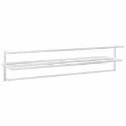 vidaXL Towel Rack White Iron Bathroom Wall-mounted Towel Hanger Floating Shelf - Additional view 4