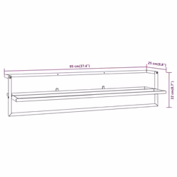 vidaXL Towel Rack White Iron Bathroom Wall-mounted Towel Hanger Floating Shelf - Additional view 6
