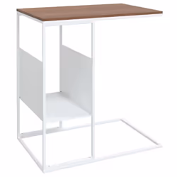 vidaXL Side Table Engineered Wood Multi Colours/Sizes with/without Wheels - white and brown, 55 x 36 x 59.5 cm - Additional view 2