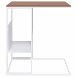 vidaXL Side Table Engineered Wood Multi Colours/Sizes with/without Wheels - white and brown, 55 x 36 x 59.5 cm - Additional view 3