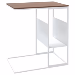 vidaXL Side Table Engineered Wood Multi Colours/Sizes with/without Wheels - white and brown, 55 x 36 x 59.5 cm - Additional view 5