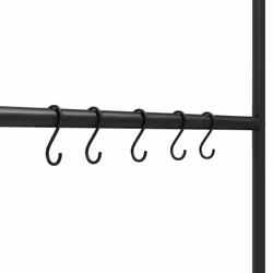 vidaXL Towel Rack Ladder with 5 Tiers Black Iron Wall Leaning Towel Ladder - Additional view 4