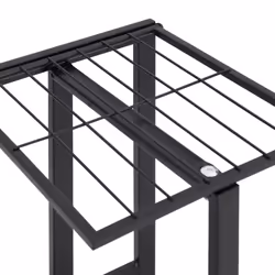vidaXL 4-Floor Flower Stand with Wheels Black Iron Plant Rack Flower Shelf - Additional view 5