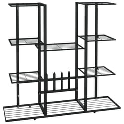 vidaXL Flower Stand 94.5x25x89 cm Black Iron Plant Rack Corner Plant Shelf