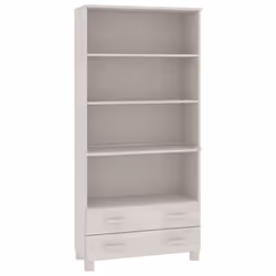 vidaXL Highboard Solid Wood Pine Wooden Storage Shelf Sideboard Multi Colours - white