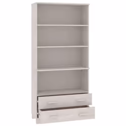 vidaXL Highboard Solid Wood Pine Wooden Storage Shelf Sideboard Multi Colours - white