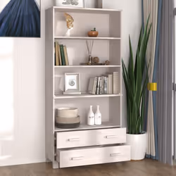 vidaXL Highboard Solid Wood Pine Wooden Storage Shelf Sideboard Multi Colours - white - Additional view 5