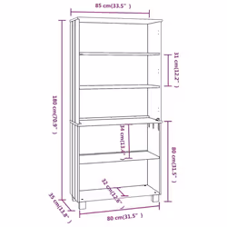 vidaXL Highboard Solid Wood Pine Wooden Storage Shelf Sideboard Multi Colours - honey brown - Additional view 4