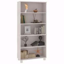 vidaXL Highboard Solid Wood Pine Wooden Storage Shelf Sideboard Multi Colours - white