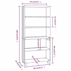 vidaXL Highboard Solid Wood Pine Wooden Storage Shelf Sideboard Multi Colours - white - Additional view 4