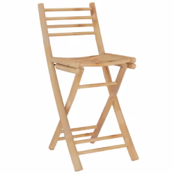 vidaXL Bar Set 3 Piece Bamboo Patio Breakfast Bar Stool Garden Table and Chair - Additional view 5