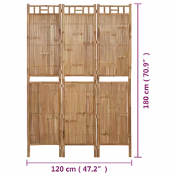 vidaXL Room Divider Bamboo Privacy Screen Room Separator Partition Multi Sizes - 120 x 180 cm - Additional view 3