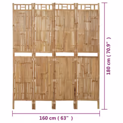 vidaXL Room Divider Bamboo Privacy Screen Room Separator Partition Multi Sizes - 160 x 180 cm - Additional view 7