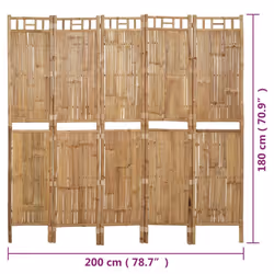 vidaXL Room Divider Bamboo Privacy Screen Room Separator Partition Multi Sizes - 200 x 180 cm - Additional view 7