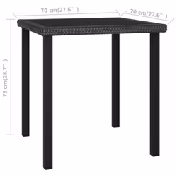 vidaXL Outdoor Dining Set 5 Piece Poly Rattan Black Table and Chair Furniture