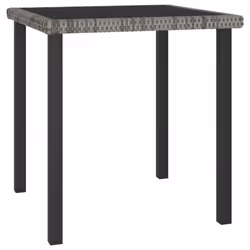 vidaXL Outdoor Dining Set 5 Piece Poly Rattan Grey Table and Chair Furniture