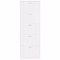 ) New Wood Shoe Cabinet 5Drawer Organiser Furniture Multi Colours Multi Sizes - High gloss white, 59 x 17 x 169 cm (W x D x H - Additional view 5