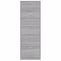) New Wood Shoe Cabinet 5Drawer Organiser Furniture Multi Colours Multi Sizes - Grey sonoma, 59 x 17 x 169 cm (W x D x H - Additional view 5