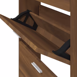 ) New Wood Shoe Cabinet 5Drawer Organiser Furniture Multi Colours Multi Sizes - Brown oak, 59 x 17 x 169 cm (W x D x H - Additional view 7