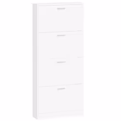 ) New Wood Shoe Cabinet 5Drawer Organiser Furniture Multi Colours Multi Sizes - White, 59 x 17 x 150 cm (W x D x H - Additional view 4