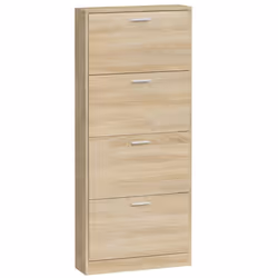 ) New Wood Shoe Cabinet 5Drawer Organiser Furniture Multi Colours Multi Sizes - Oak, 59 x 17 x 150 cm (W x D x H - Additional view 4