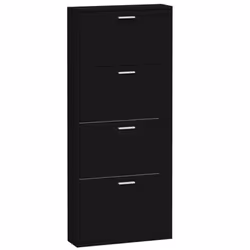 ) New Wood Shoe Cabinet 5Drawer Organiser Furniture Multi Colours Multi Sizes - Black, 59 x 17 x 150 cm (W x D x H - Additional view 4