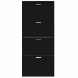 ) New Wood Shoe Cabinet 5Drawer Organiser Furniture Multi Colours Multi Sizes - Black, 59 x 17 x 150 cm (W x D x H - Additional view 5