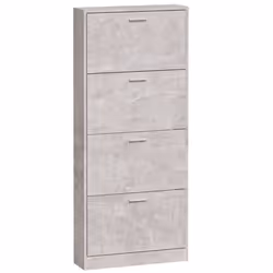 ) New Wood Shoe Cabinet 5Drawer Organiser Furniture Multi Colours Multi Sizes - Concrete grey, 59 x 17 x 150 cm (W x D x H - Additional view 4