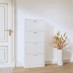 ) New Wood Shoe Cabinet 5Drawer Organiser Furniture Multi Colours Multi Sizes - High gloss white, 59 x 17 x 150 cm (W x D x H - Additional view 2