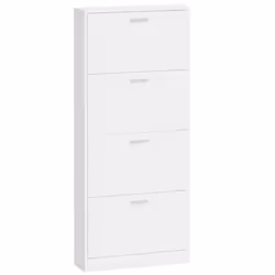 ) New Wood Shoe Cabinet 5Drawer Organiser Furniture Multi Colours Multi Sizes - High gloss white, 59 x 17 x 150 cm (W x D x H - Additional view 4