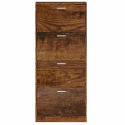) New Wood Shoe Cabinet 5Drawer Organiser Furniture Multi Colours Multi Sizes - Smoked oak, 59 x 17 x 150 cm (W x D x H - Additional view 5