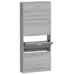 ) New Wood Shoe Cabinet 5Drawer Organiser Furniture Multi Colours Multi Sizes - Grey sonoma, 59 x 17 x 150 cm (W x D x H