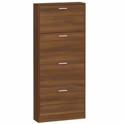 ) New Wood Shoe Cabinet 5Drawer Organiser Furniture Multi Colours Multi Sizes - Brown oak, 59 x 17 x 150 cm (W x D x H - Additional view 4