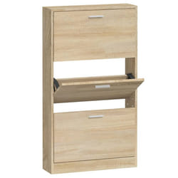 ) New Wood Shoe Cabinet 5Drawer Organiser Furniture Multi Colours Multi Sizes - Oak, 59 x 17 x 108 cm (W x D x H