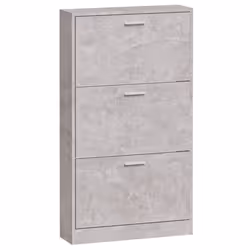 ) New Wood Shoe Cabinet 5Drawer Organiser Furniture Multi Colours Multi Sizes - Concrete grey, 59 x 17 x 108 cm (W x D x H - Additional view 4
