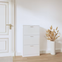 ) New Wood Shoe Cabinet 5Drawer Organiser Furniture Multi Colours Multi Sizes - High gloss white, 59 x 17 x 108 cm (W x D x H - Additional view 2
