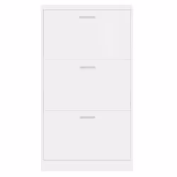 ) New Wood Shoe Cabinet 5Drawer Organiser Furniture Multi Colours Multi Sizes - High gloss white, 59 x 17 x 108 cm (W x D x H - Additional view 5